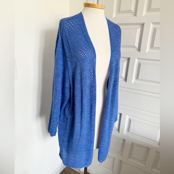 Croft & Barrow Blue Women's Cardigan Sweater Open Knit Size 3X - Picture 9 of 12